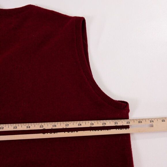 Vintage Puritan Sweater Mens XL Lambswool Red VNeck Sleeveless Vest Made in USA - Picture 7 of 7